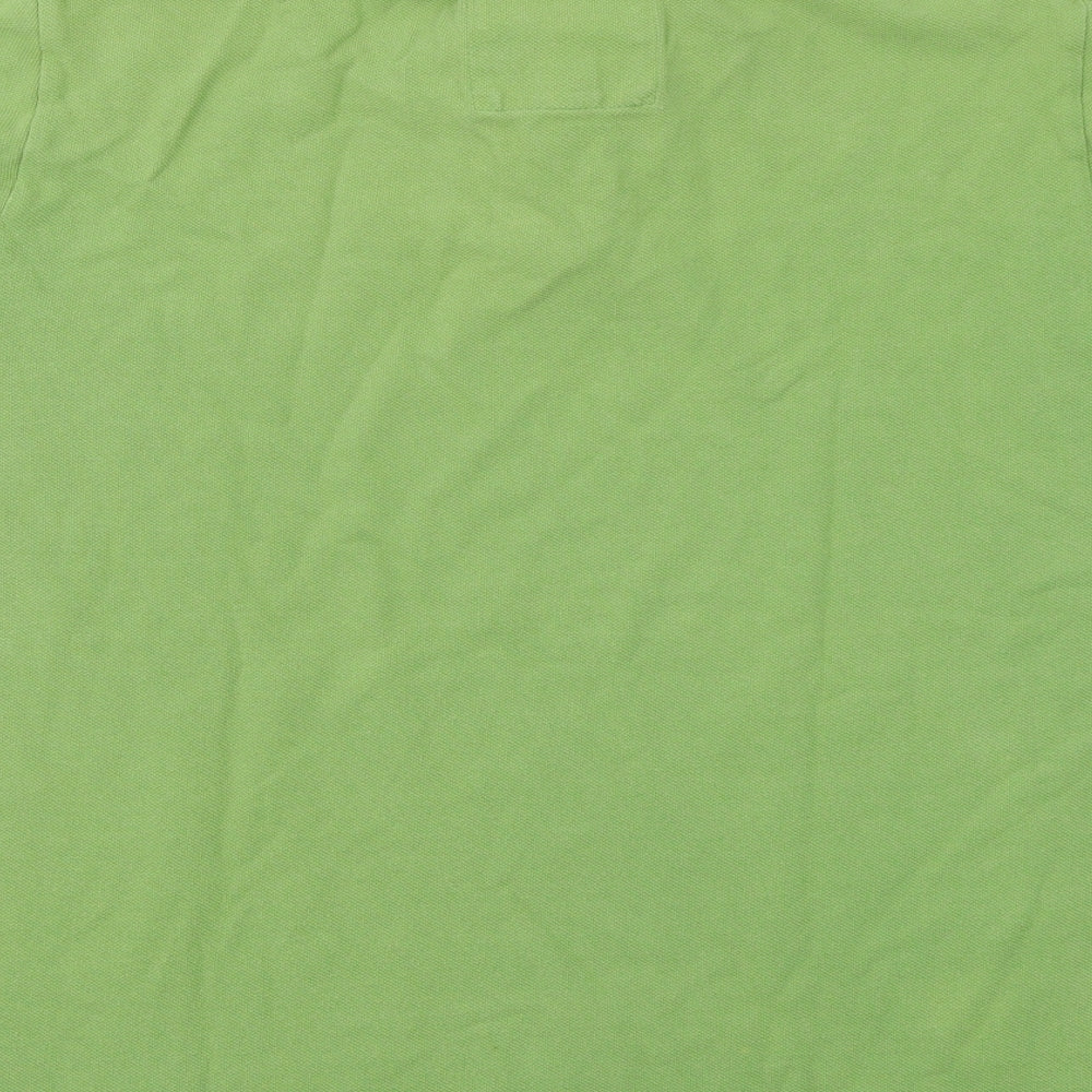 Cotton On Mens Green Cotton Polo Size L Collared Button