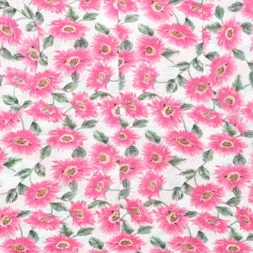 Atmosphere Womens Pink Floral Viscose Basic T-Shirt Size 10 Round Neck