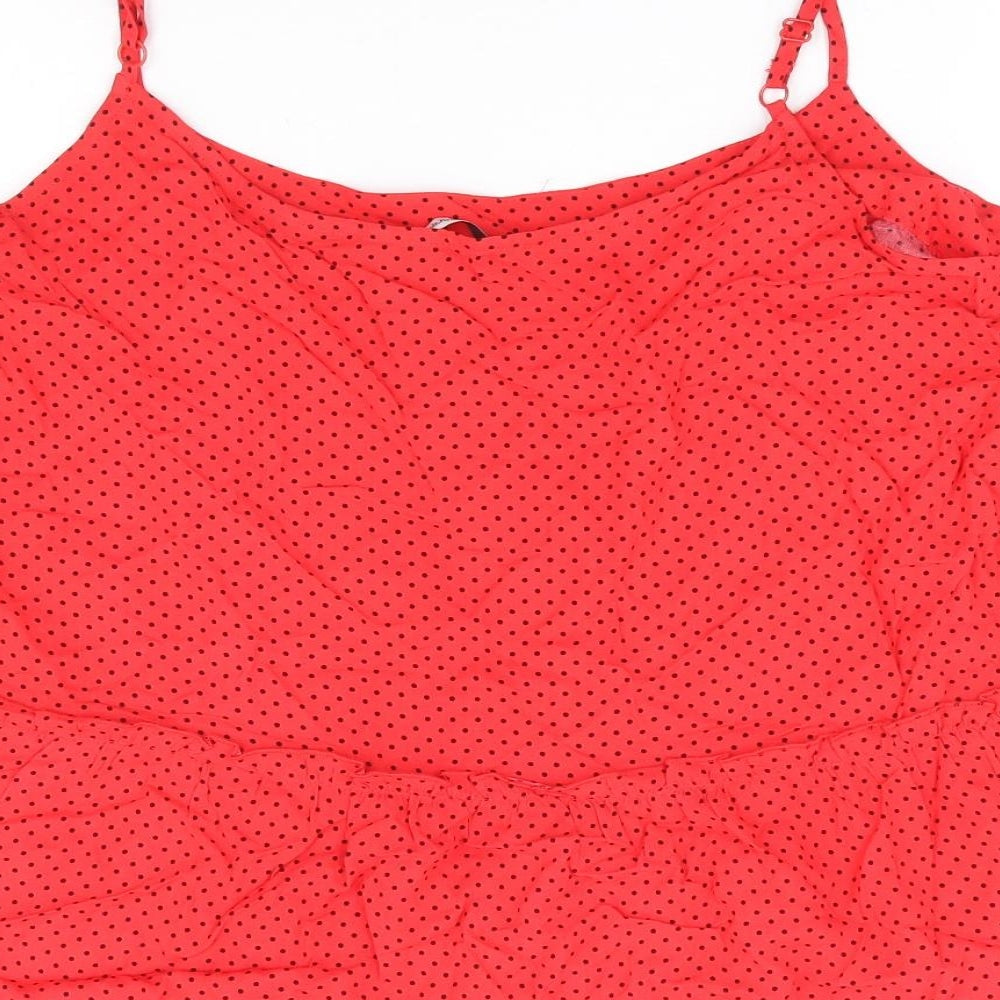 George Womens Red Polka Dot Viscose Camisole Tank Size 12 Round Neck - Smock