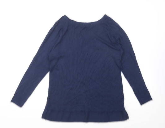 TU Womens Blue Round Neck Viscose Pullover Jumper Size 10