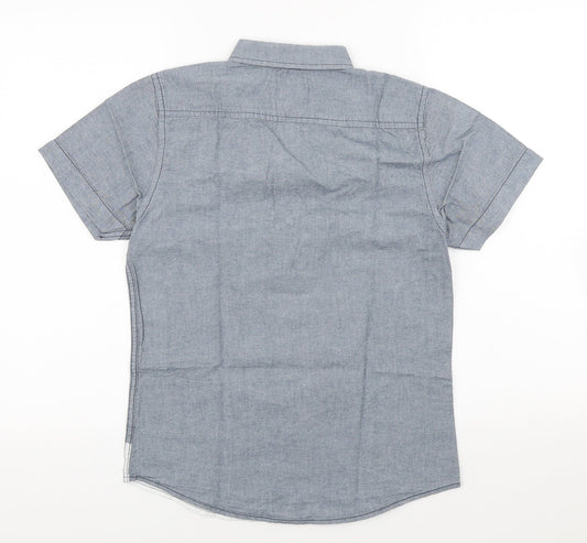 Twisted Soul Mens Multicoloured Colourblock Cotton Button-Up Size XS Collared Button