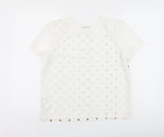 Womens UK Size L Zara White Basic Polo