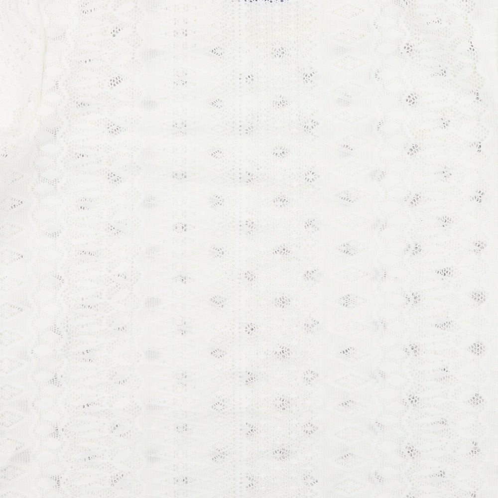 Womens UK Size L Zara White Basic Polo