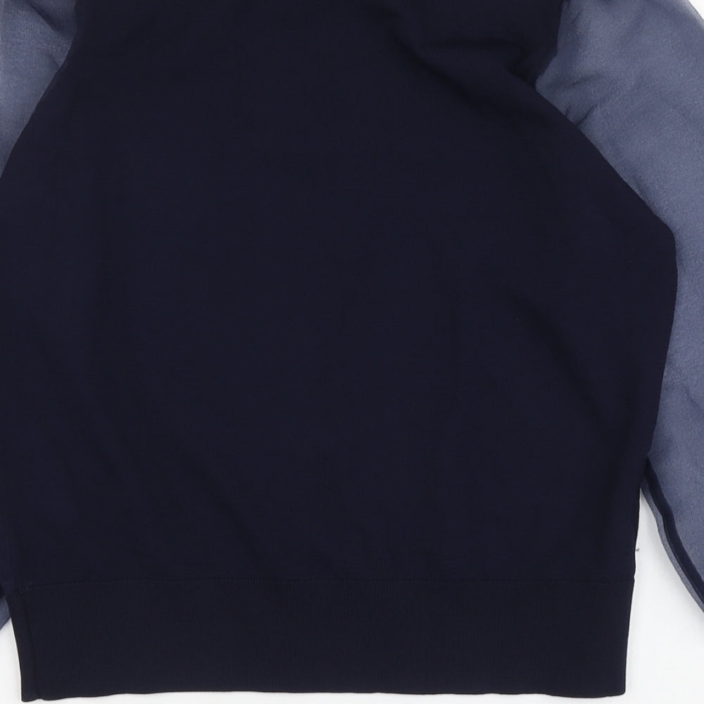 Womens UK Size M Gallery Blue Henley Jumper