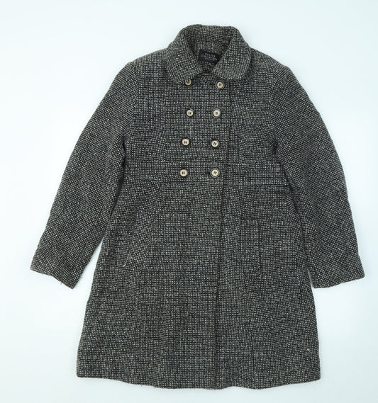 Womens UK Size 10 Debenhams Black Overcoat
