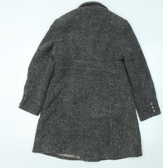 Womens UK Size 10 Debenhams Black Overcoat