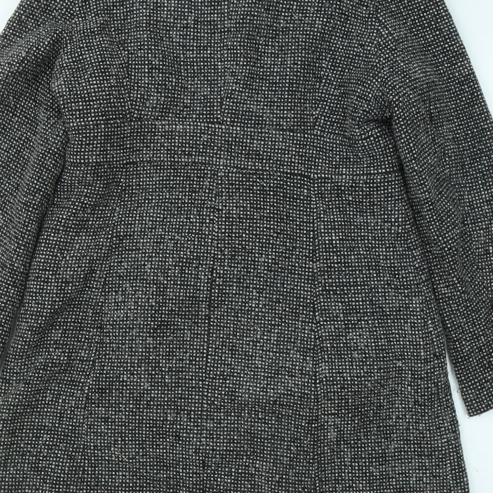 Womens UK Size 10 Debenhams Black Overcoat