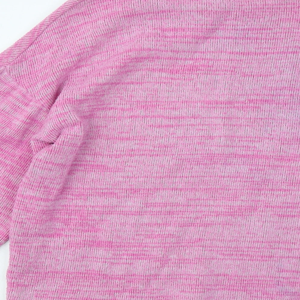 George Womens Pink Round Neck Cotton Pullover Jumper Size 8