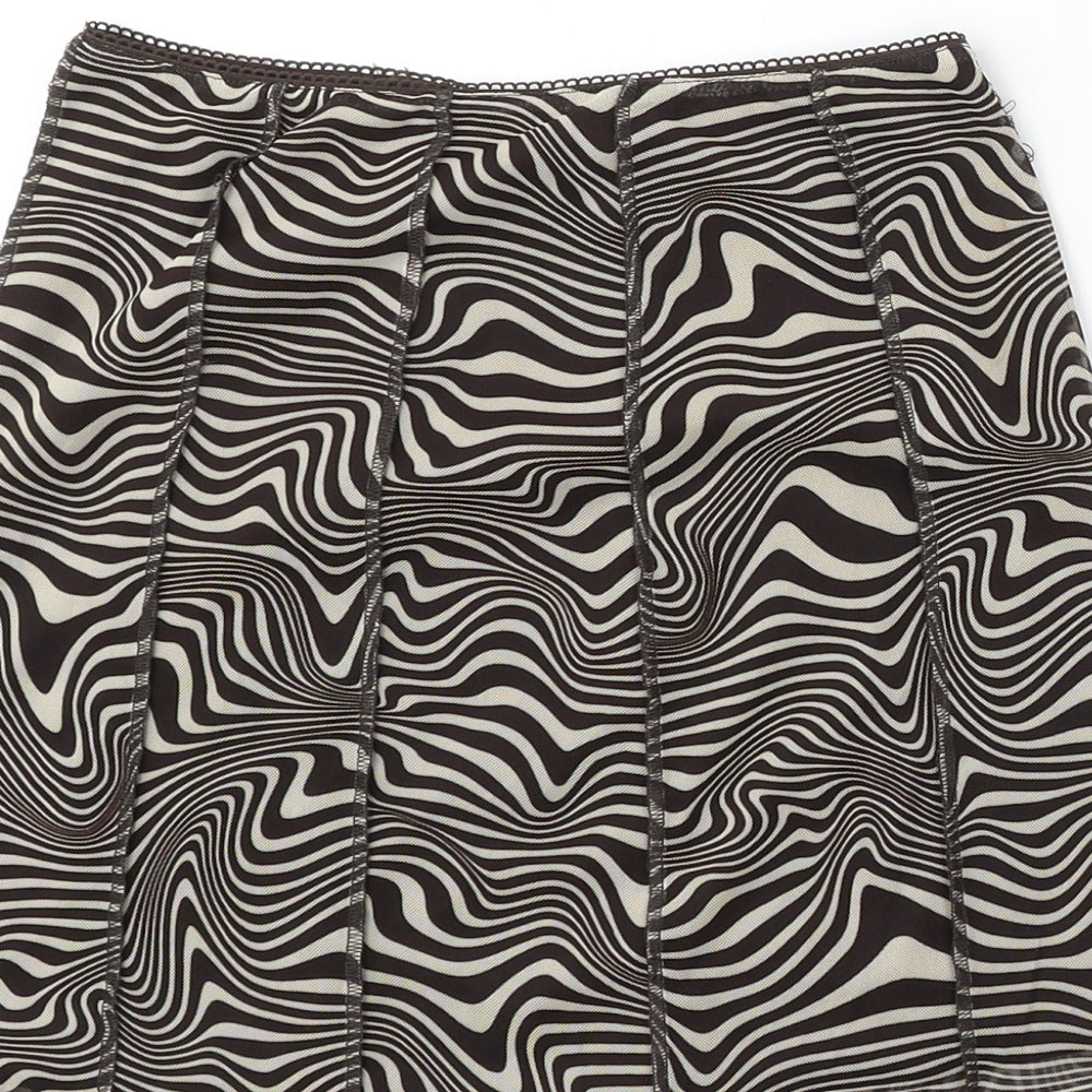 H&M Womens Multicoloured Geometric Polyester Skater Skirt Size XS