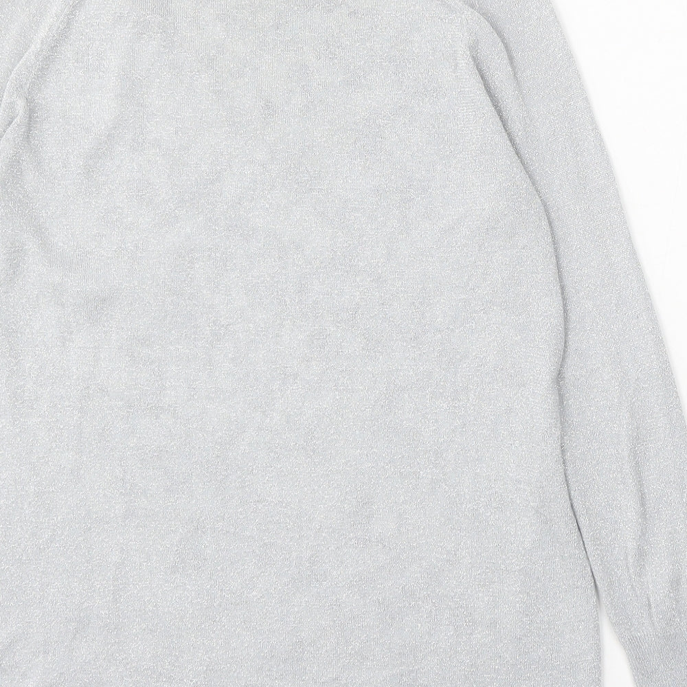 Womens UK Size XS Oasis Silver Pullover Jumper