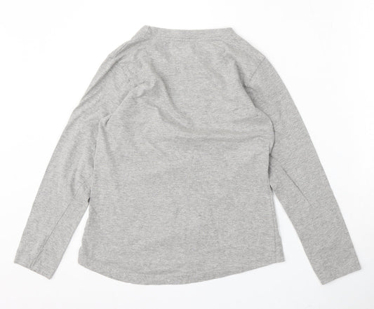 Primark Womens Grey Cotton Basic T-Shirt Size 6 Round Neck - Mama Bear