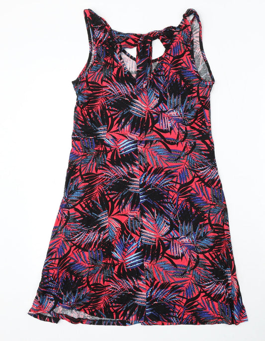 George Womens Multicoloured Floral Viscose Sheath Size 8 Round Neck