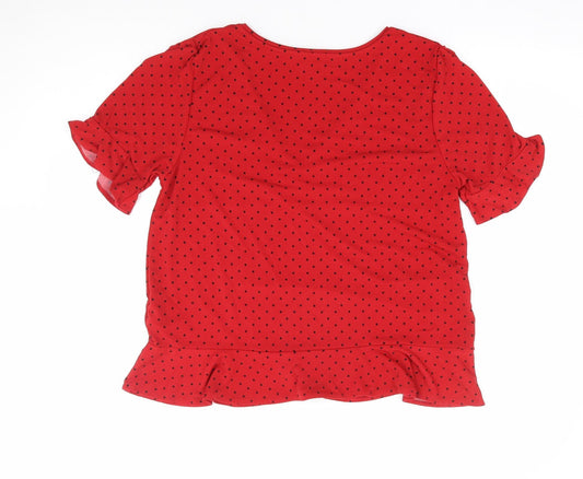 Womens UK Size M Oasis Red Jersey T-Shirt