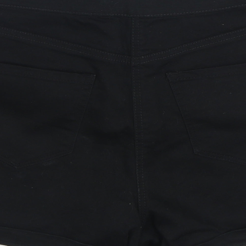 Matalan Womens Black Cotton Cropped Jeans Size 10 Regular Zip