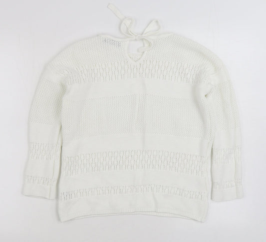 Womens UK Size S Dunnes Stores White Pullover Jumper