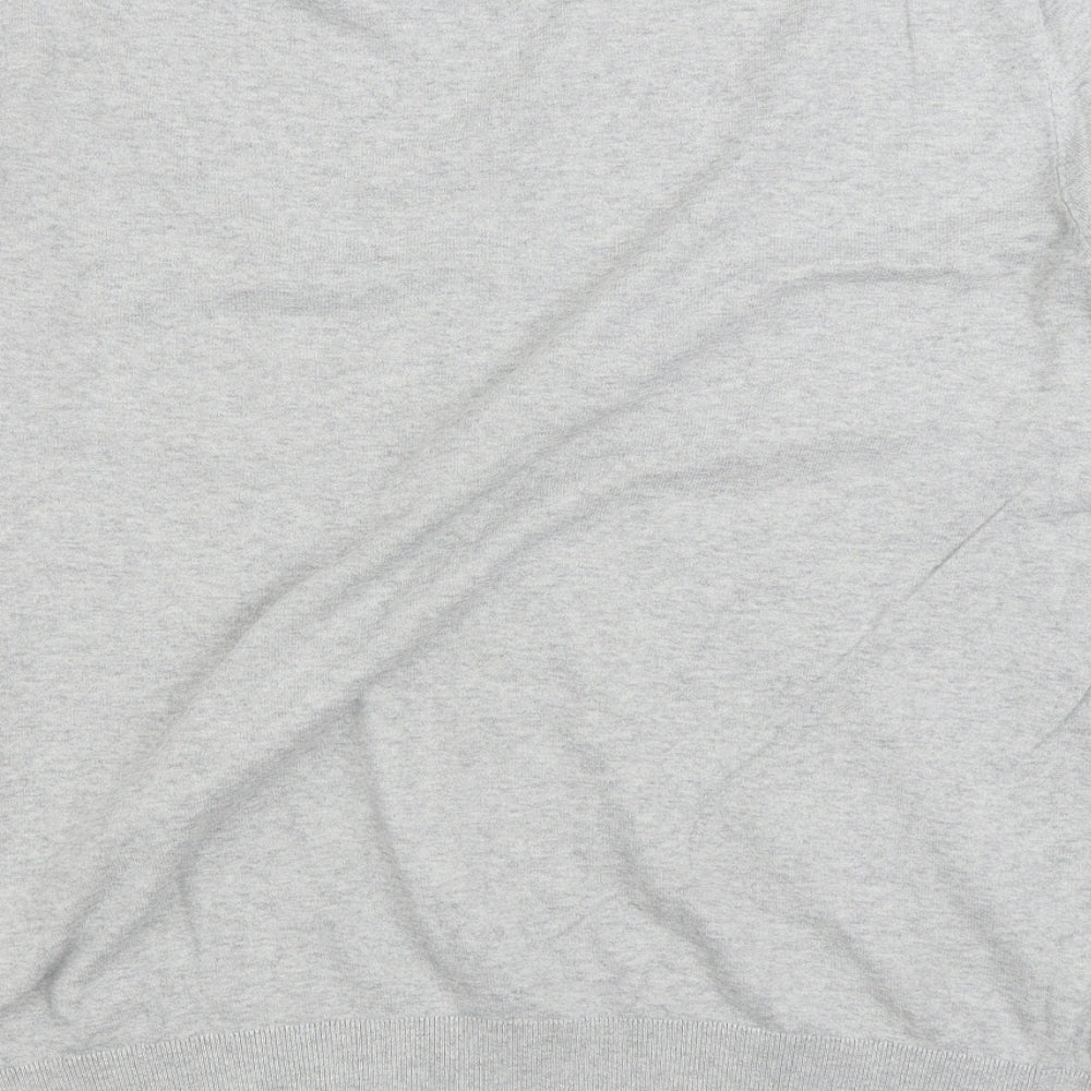 Burton Mens Grey V-Neck Cotton Pullover Jumper Size L