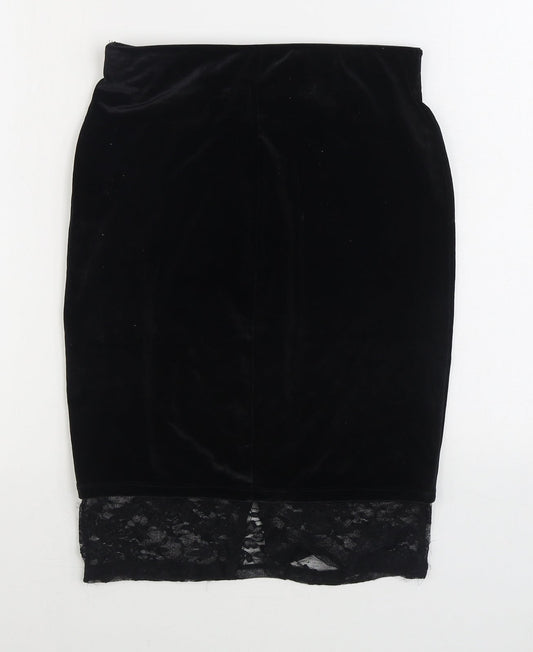 Only Womens Black Polyester Straight & Pencil Skirt Size M - Lace detail
