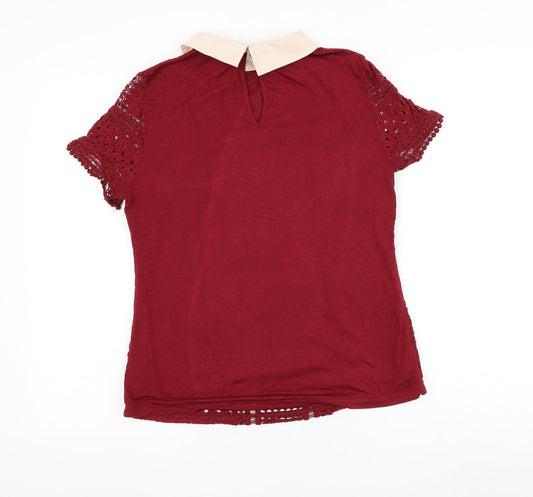 Womens UK Size M Oasis Red Basic Blouse