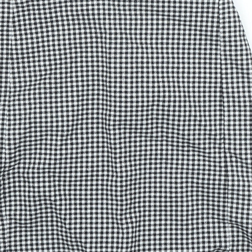 j.galt Womens Black Check Polyester Mini Skirt Size 22 in Zip
