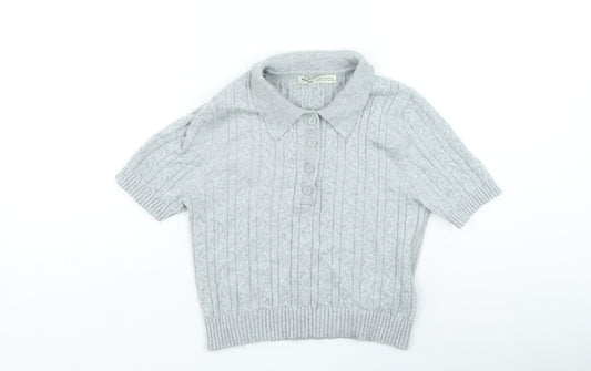 Womens UK Size S Pull&Bear Grey Pullover Jumper