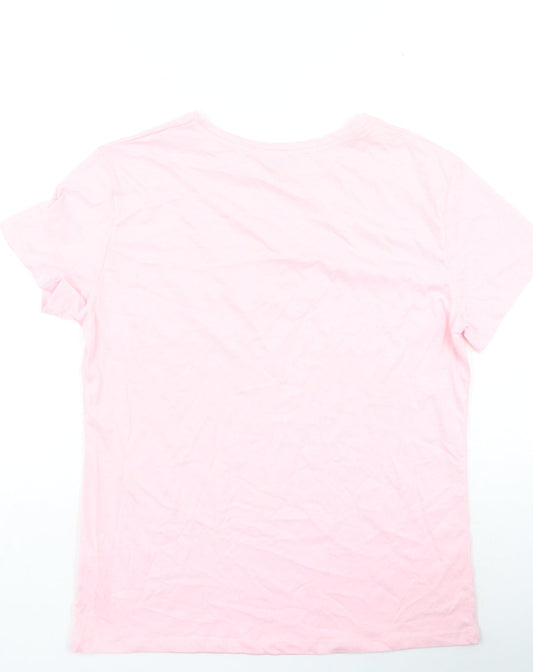 Papaya Womens Pink Polyester Basic T-Shirt Size 10 Roll Neck - Love