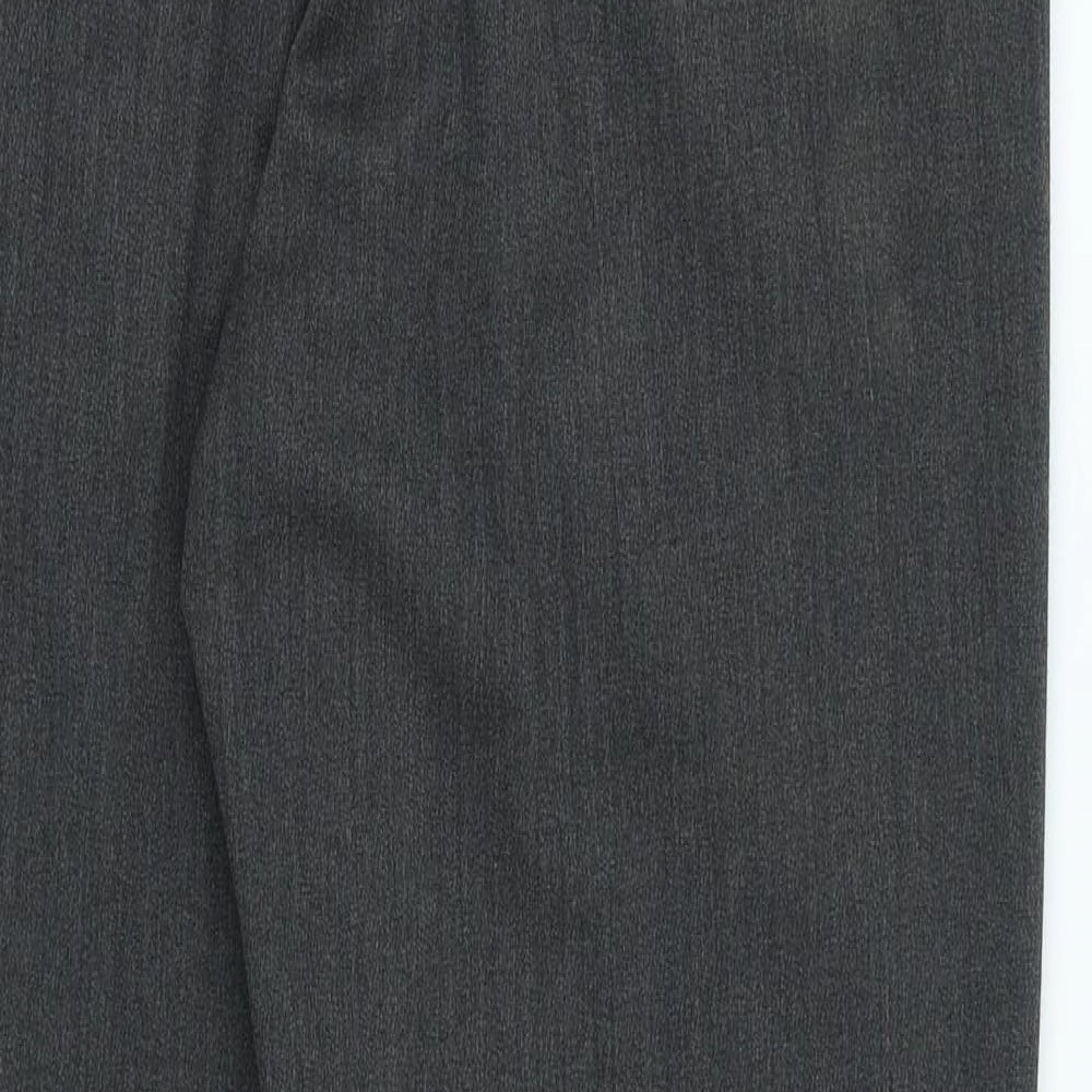 Prestige Mens Grey Polyester Trousers Size 36 in L32 in Regular Button