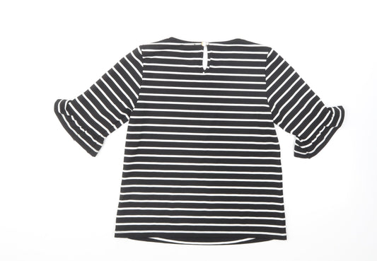Womens UK Size XS Oasis Black Basic T-Shirt