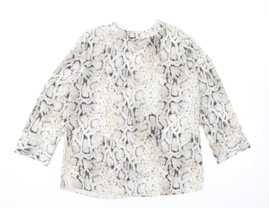 Womens UK Size 12 New Look Beige Basic Blouse