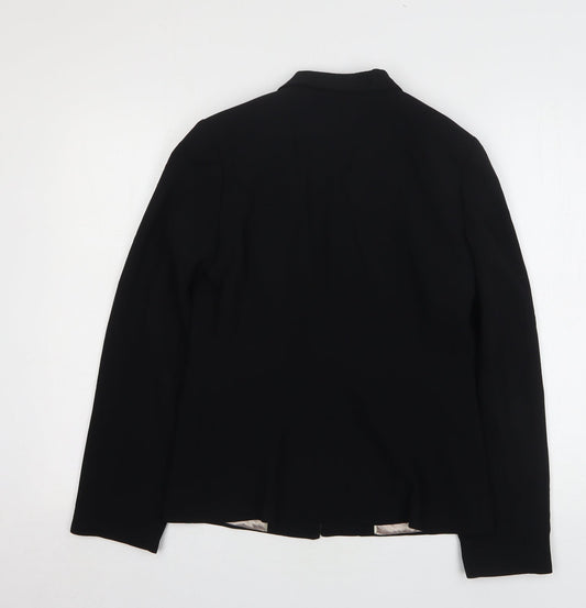 John Lewis Womens Black Polyester Jacket Blazer Size 8