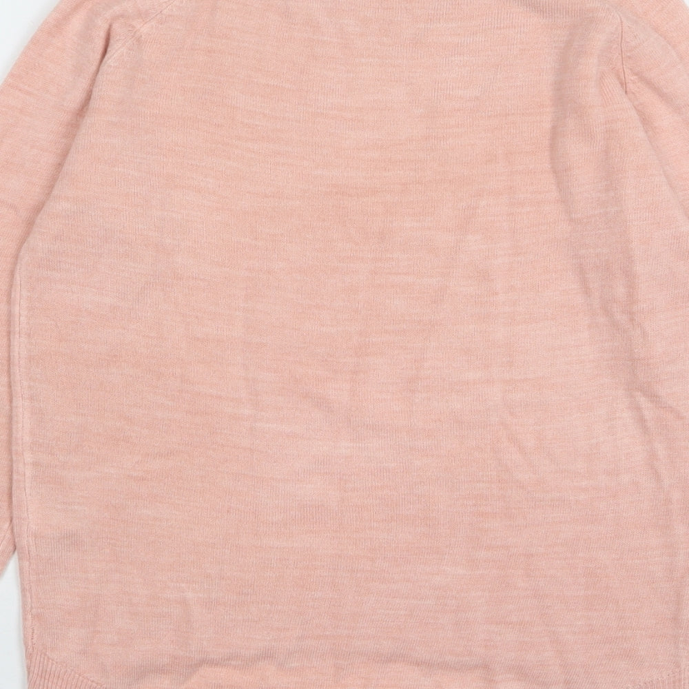 Primark Womens Pink Round Neck Acrylic Pullover Jumper Size 4