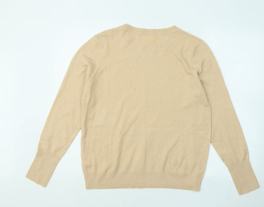 Primark Womens Beige Round Neck Polyester Pullover Jumper Size 14