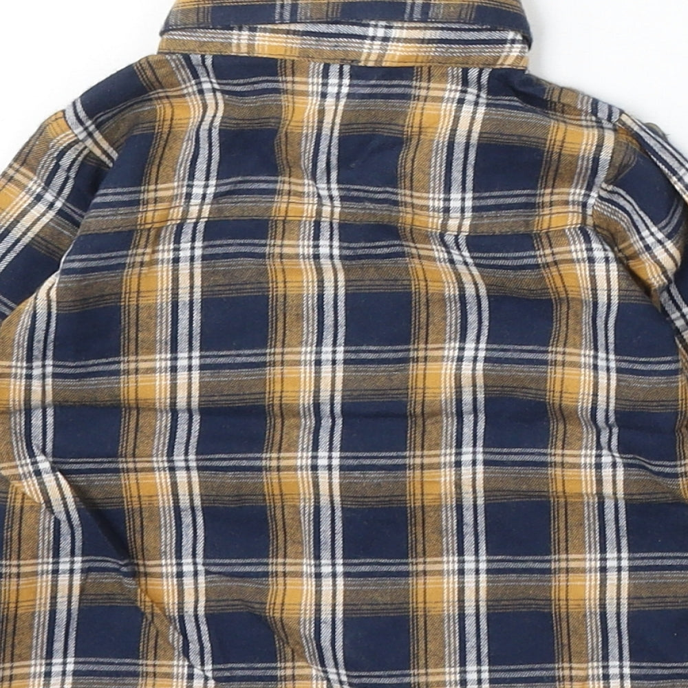 Lullaby Boys Blue Plaid Cotton Basic Button-Up Size 6-9 Months Collared Button