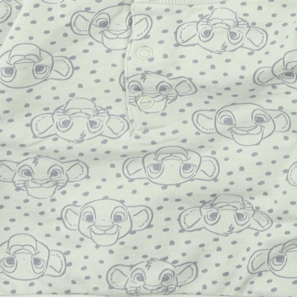 Disney Baby Girls Green Geometric Cotton Pullover Jumper Size 3-6 Months Snap - The Lion King