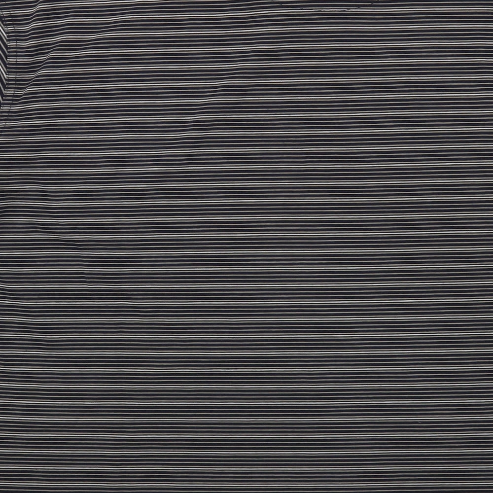 Cypress Point Mens Blue Striped Polyester Polo Size L Collared Button