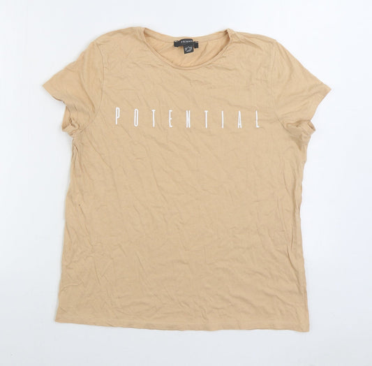Womens UK Size 10 Primark Orange Basic T-Shirt