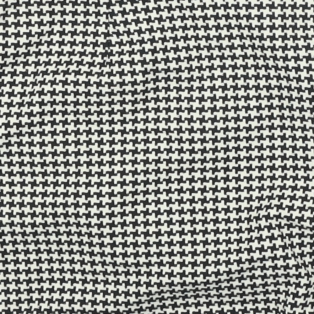 New Look Womens Black Check Polyester Mini Skirt Size 8 Zip