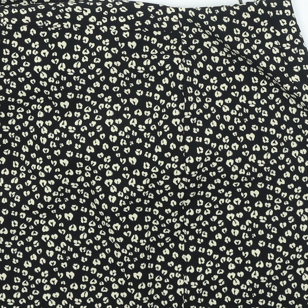 George Womens Black Geometric Polyester Mini Skirt Size 12 Zip