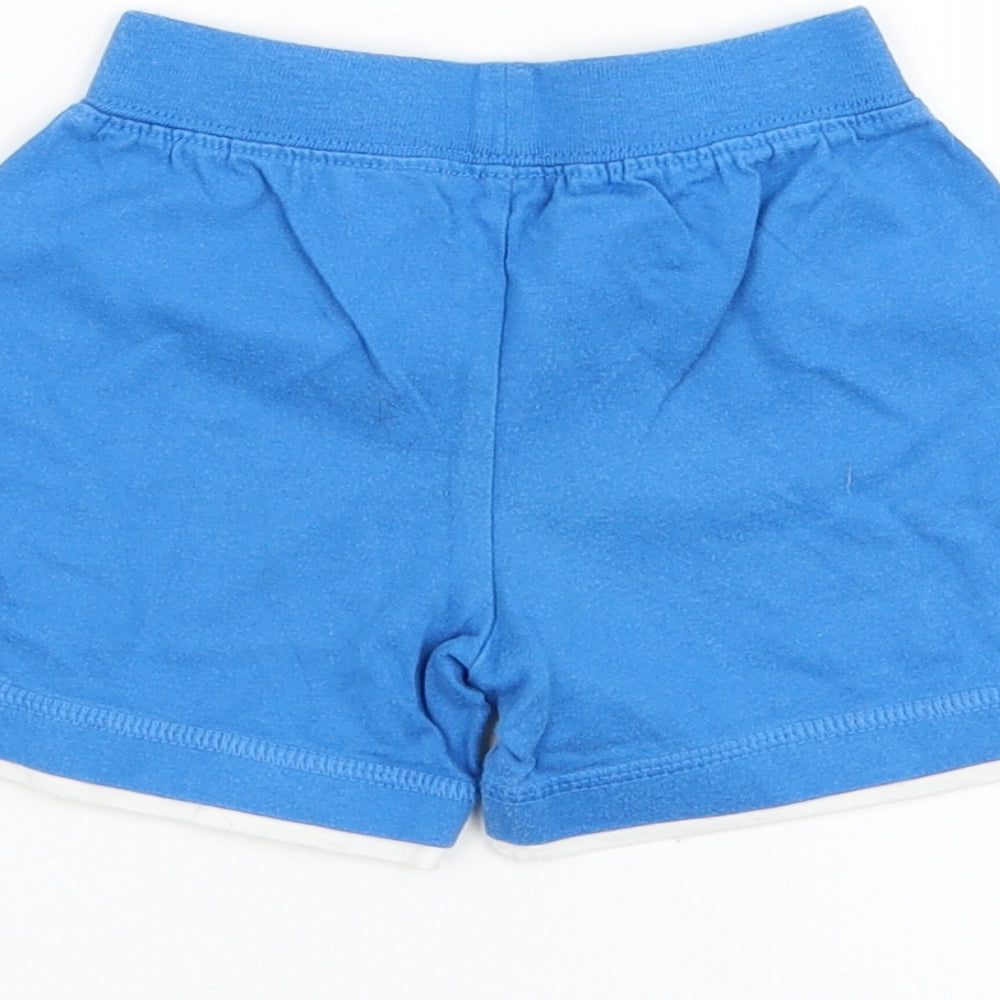 Mothercare Boys Blue Cotton Cropped Trousers Size 6-9 Months Drawstring - Deep Sea Adventure