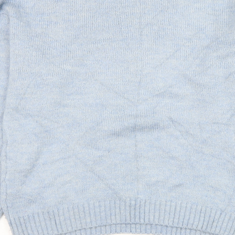 George Womens Blue Round Neck Acrylic Pullover Jumper Size 8
