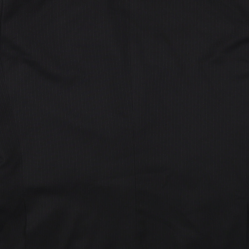 F&F Mens Black Striped Polyester Jacket Blazer Size 44