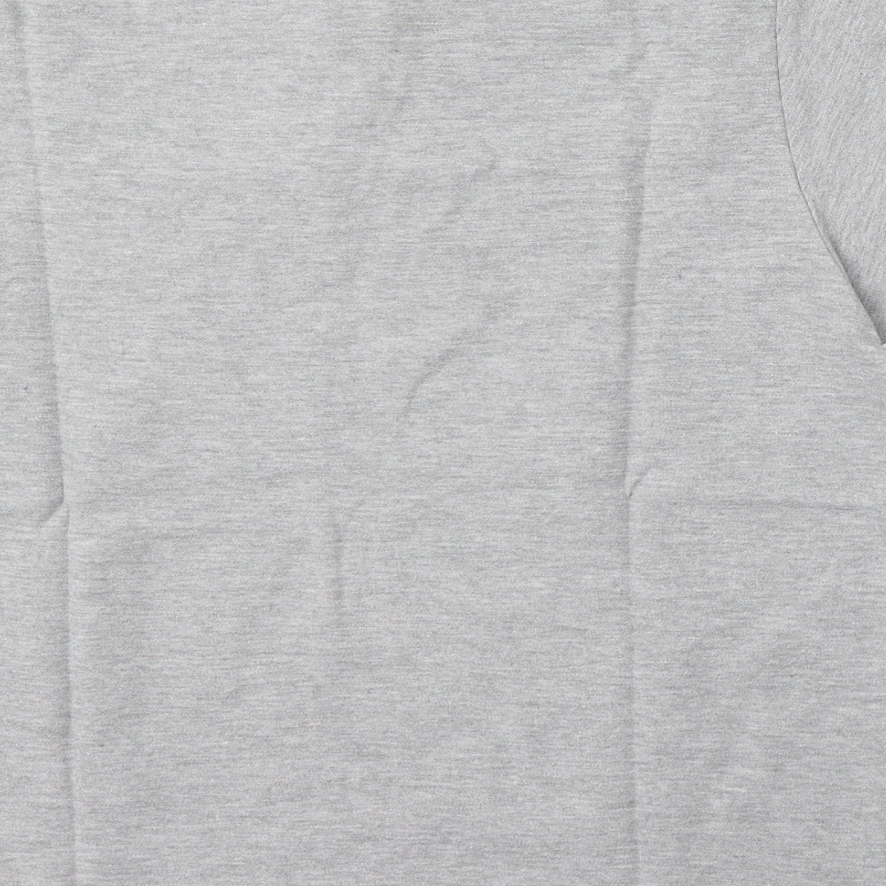 Primark Mens Grey Cotton Polo Size L Collared Button