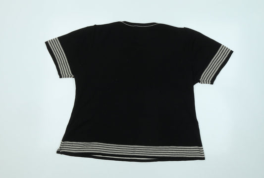 BHS Womens Black Round Neck Acrylic Pullover Jumper Size 16