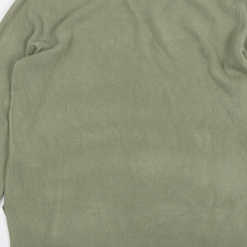 Primark Womens Green V-Neck Acrylic Pullover Jumper Size 6