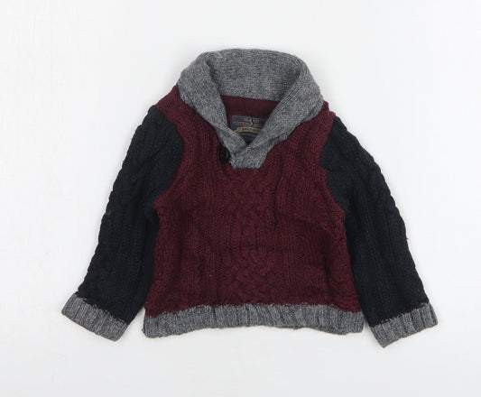 Earlydays Boys Red Acrylic Pullover Jumper Size 3-6 Months Pullover
