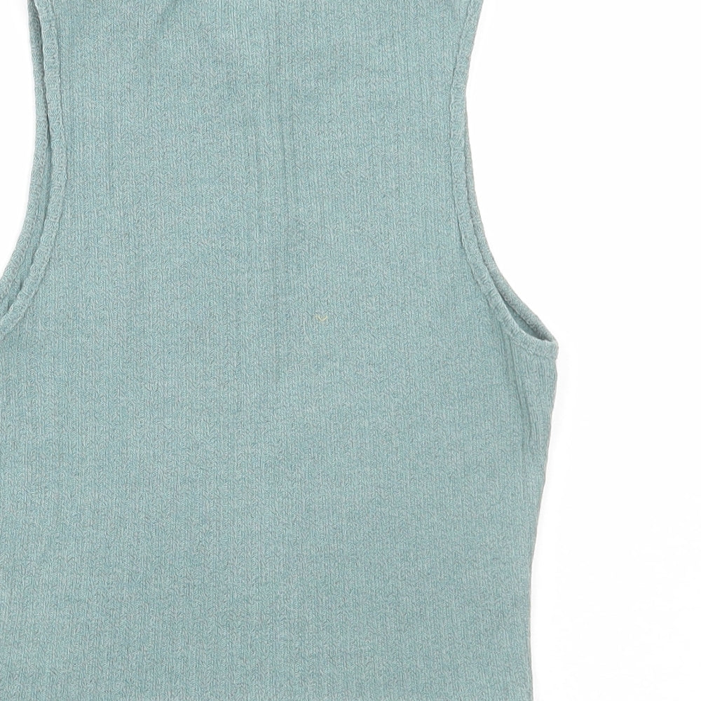 SheIn Womens Green Polyester Cropped Tank Size XS High Neck