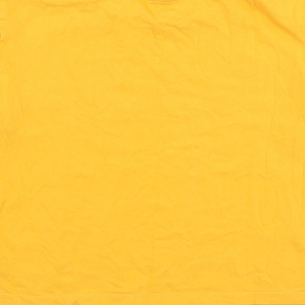 Womens UK Size XS H&M Yellow Cropped T-Shirt