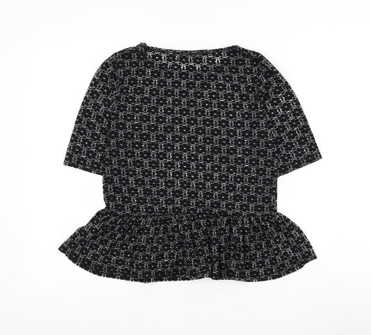 Womens UK Size 8 Missguided Black Basic Blouse