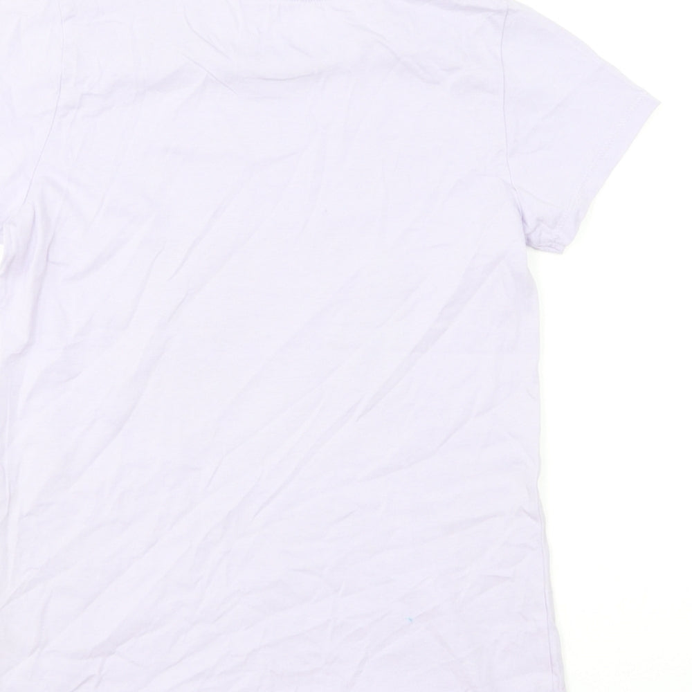 Dunnes Stores Girls Purple Cotton Basic T-Shirt Size 10-11 Years Round Neck Pullover - The Taste Of Summer