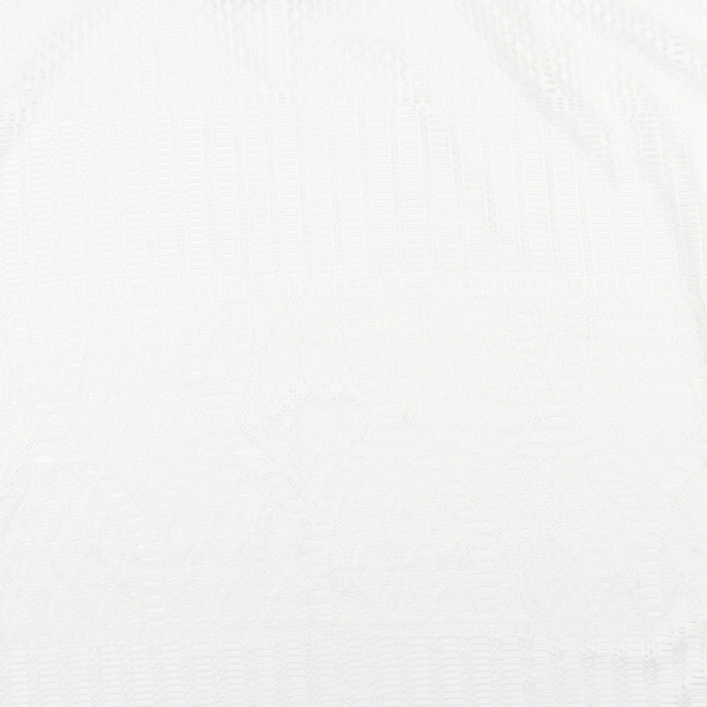 Atmosphere Womens White Polyester Basic T-Shirt Size M Round Neck - Beach Wear