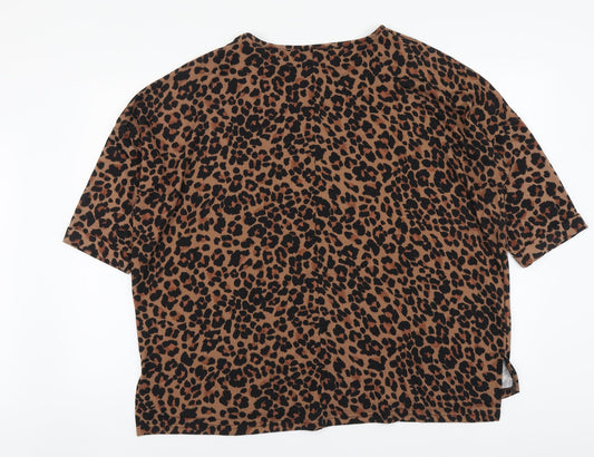 Womens UK Size L New Look Brown Basic Blouse